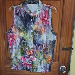 Floral Sleeveless Women's Top